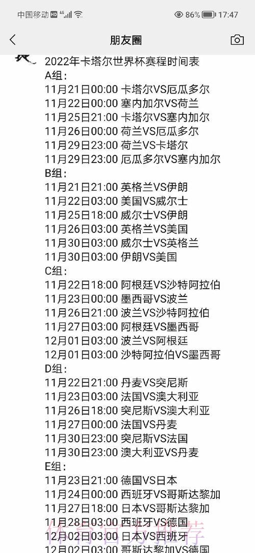 世界杯赛程信息快速获取指南